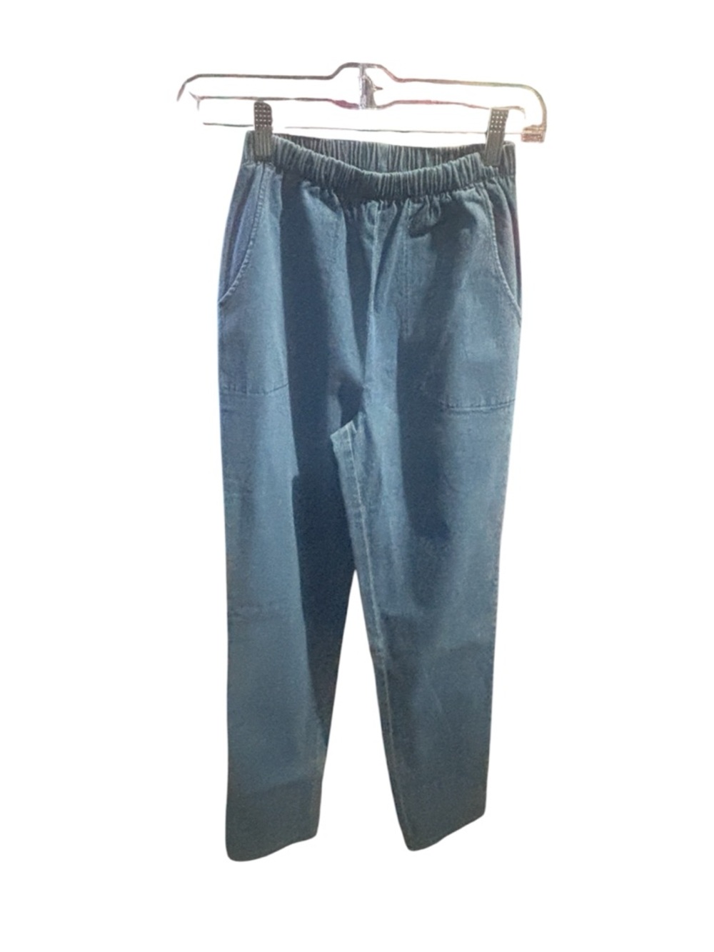 Women’s Elastic-Waist Blue Casual Pants